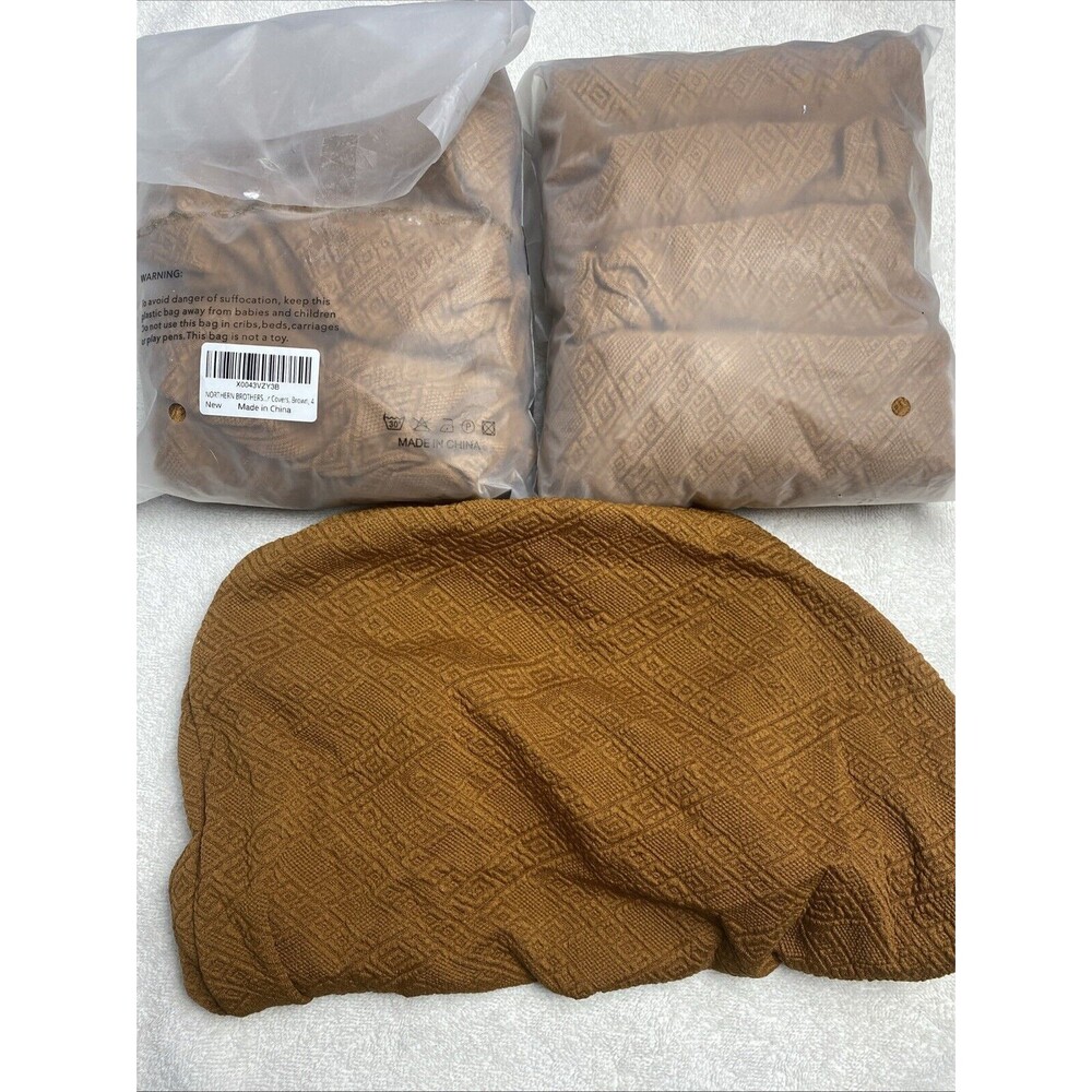 NORTHERN BROTHERS 8 Brown Seat Covers Dining Room Kitchen Chair Covers